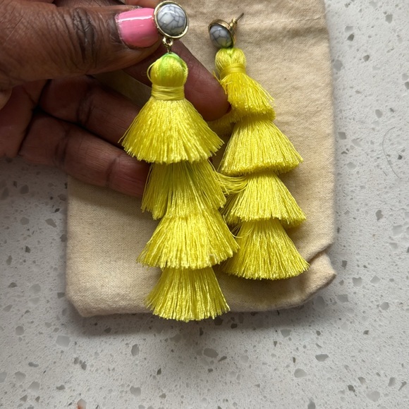 NEW LISTING! Baublebar yellow tassle earrings - Picture 2 of 6